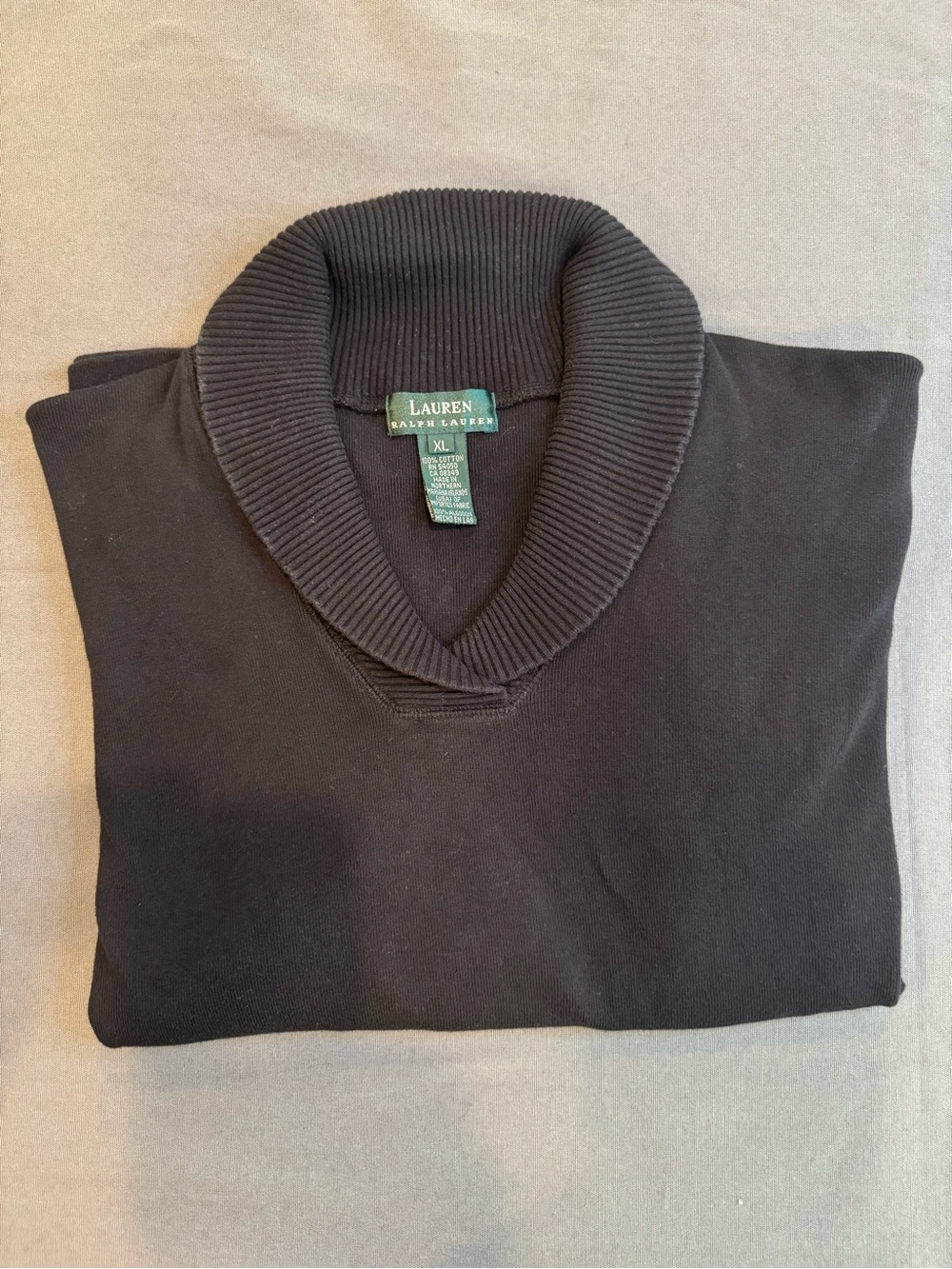 Lauren Ralph Lauren Women's Black Sweater with Neck Detail | Long Sleeve Size XL